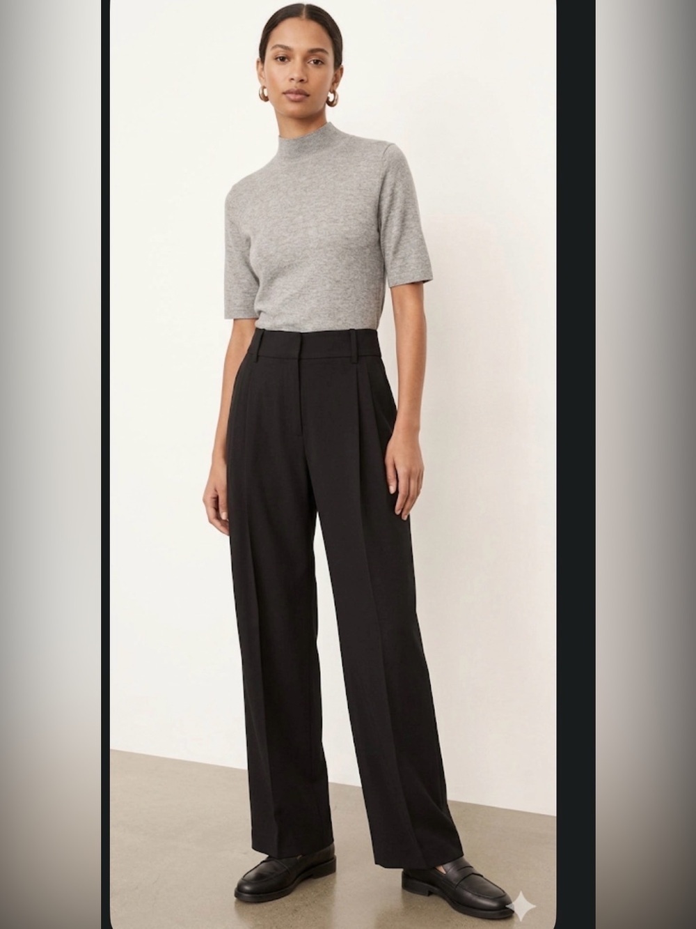 Vince
pleated wide-leg trousers, Black Size 4, business casual, night out